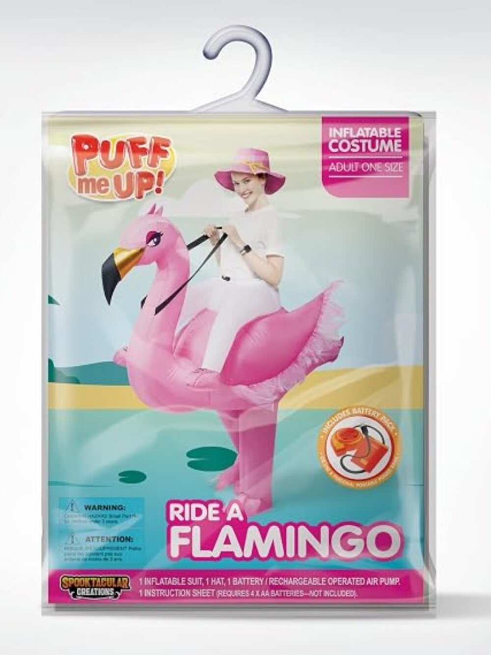 Spooktacular Creations Adult Inflatable Costume Riding an Elegant Flamingo
